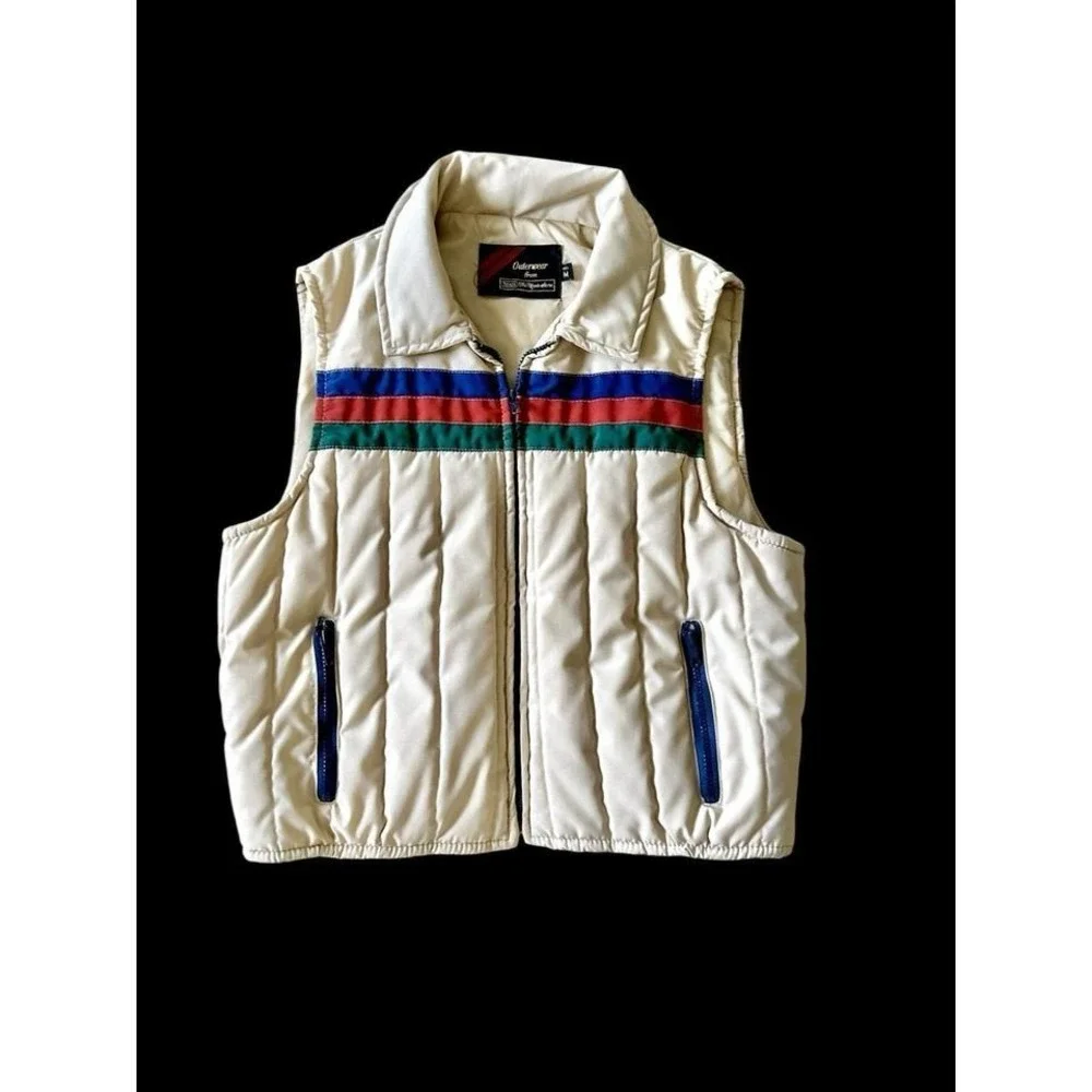Vintage‎ 70's Sears Puffer Ski Best Sz Medium Unisex Rainbow Stripe Fits Small